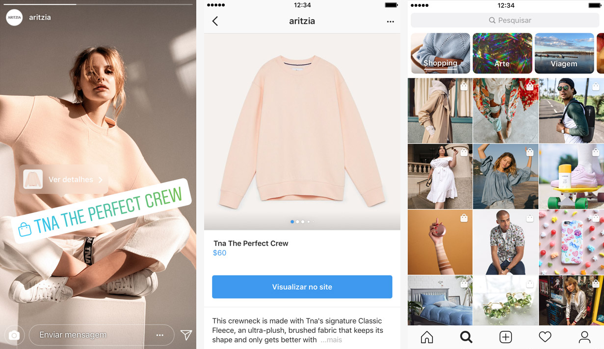 Instagram expande etiquetas interativas no Stories e cria canal personalizado de compras