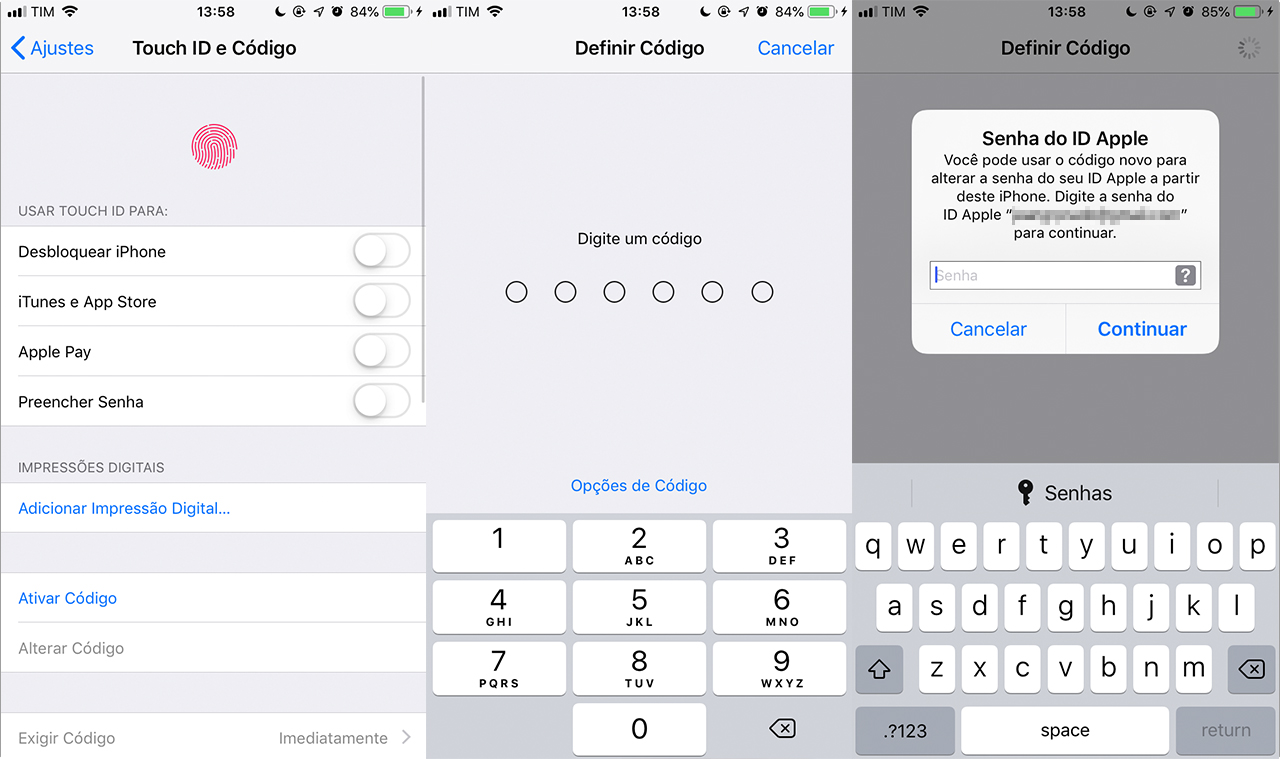 Como colocar senha no iPhone (iOS) — código, Touch ID ou Face ID ...
