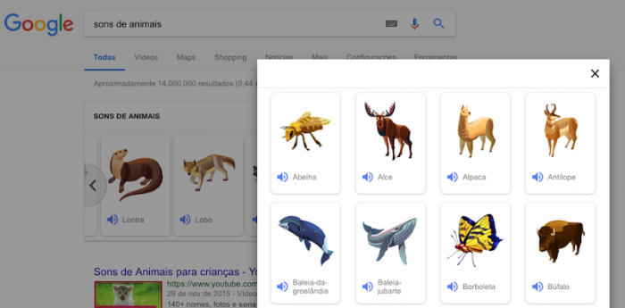 Sons de Animais - Google