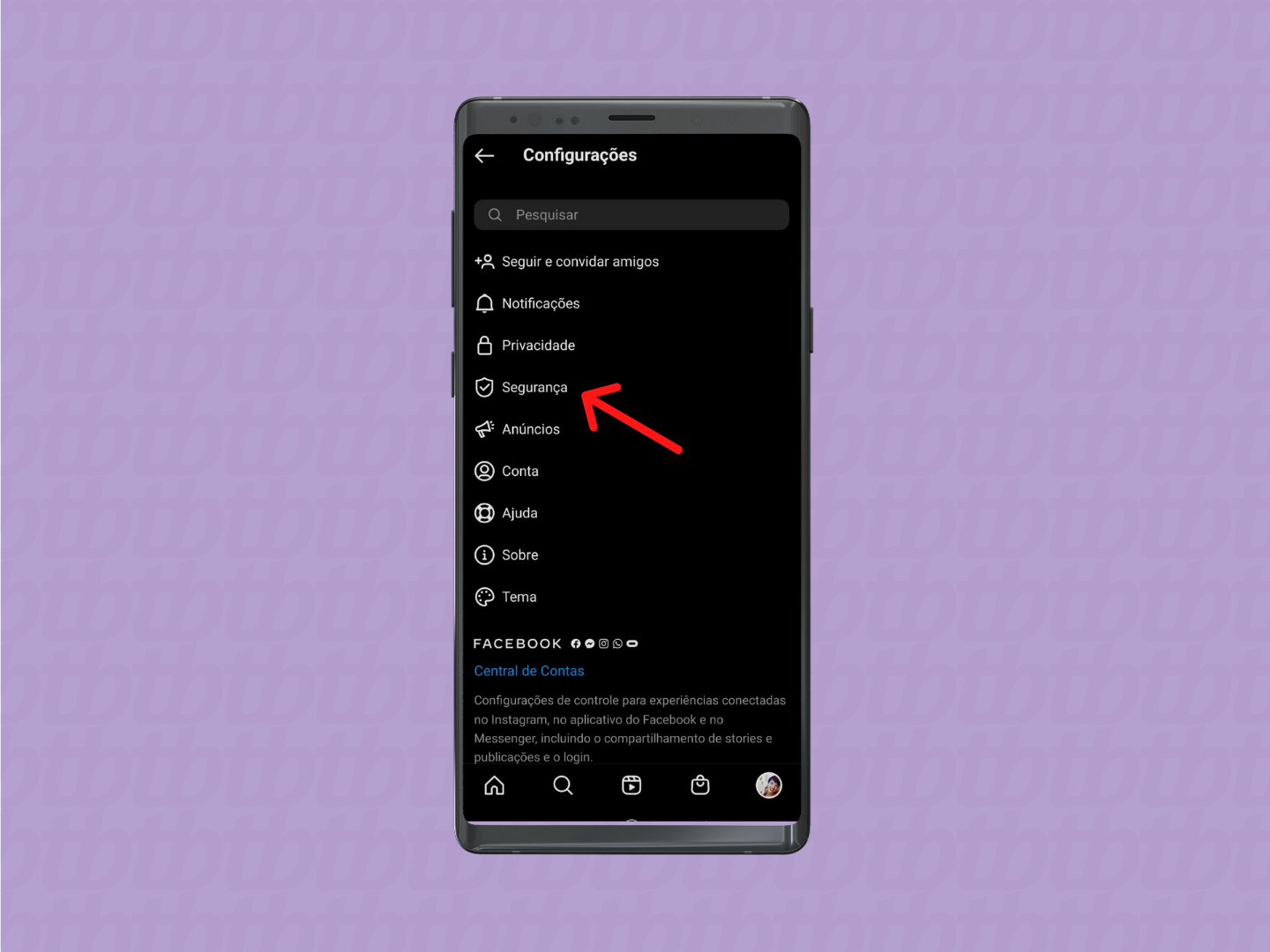 screenshot instagram botão senha