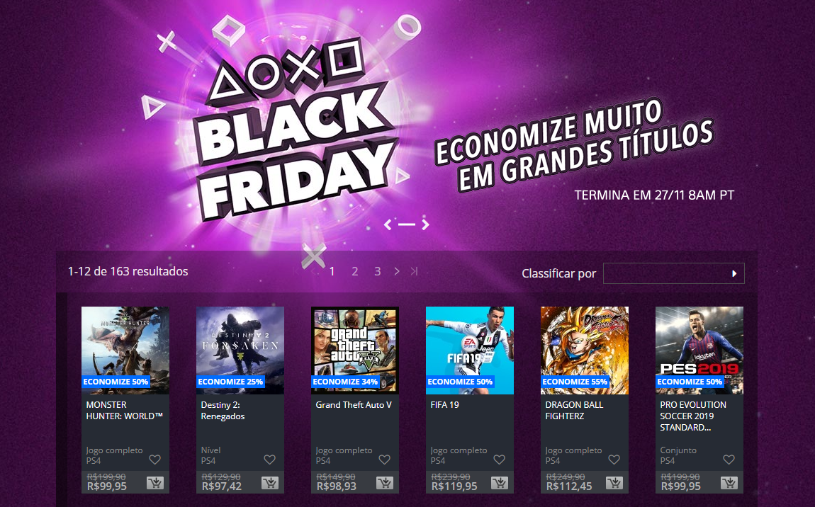 PSN brasileira libera ofertas da Black Friday para jogos de PS4
