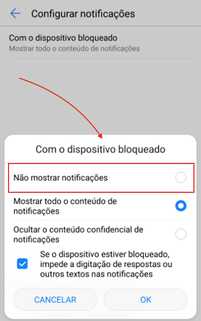 Como desativar as notificações na tela de bloqueio do Android