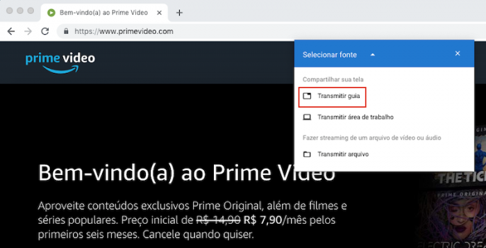 Amazon Prime Video Google Chrome Transmitir