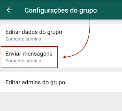 Configuraçoões de Grupo no WhatsApp