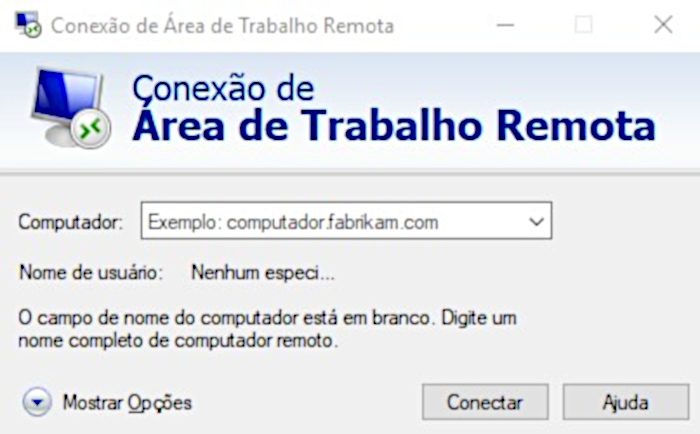 Windows 10 / Conexão de Área de Trabalho Remota