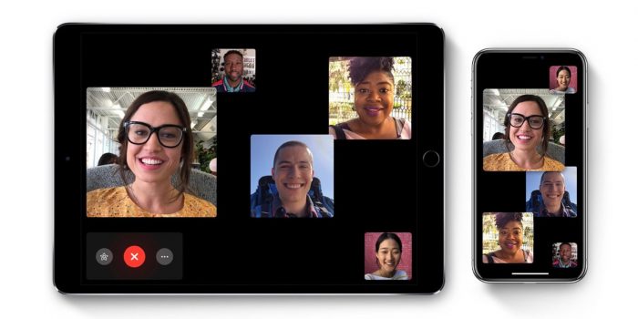 Apple / chamada de vídeo em grupo do FaceTime no iPhone e iPad / facetime vídeo