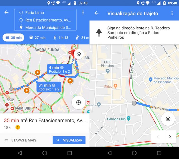 Android / Google Maps / estacionamento