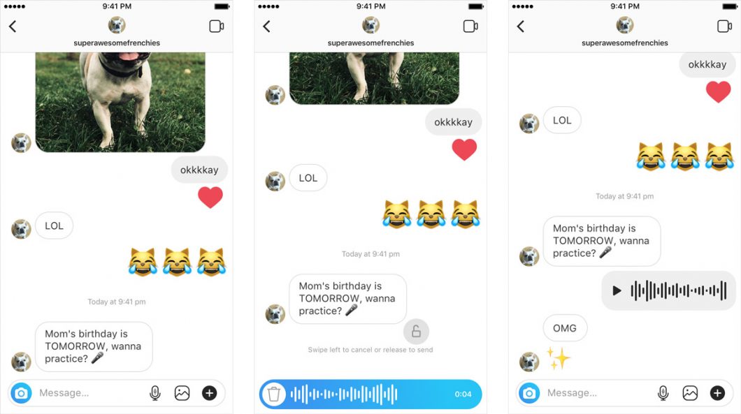 Instagram libera mensagens de voz