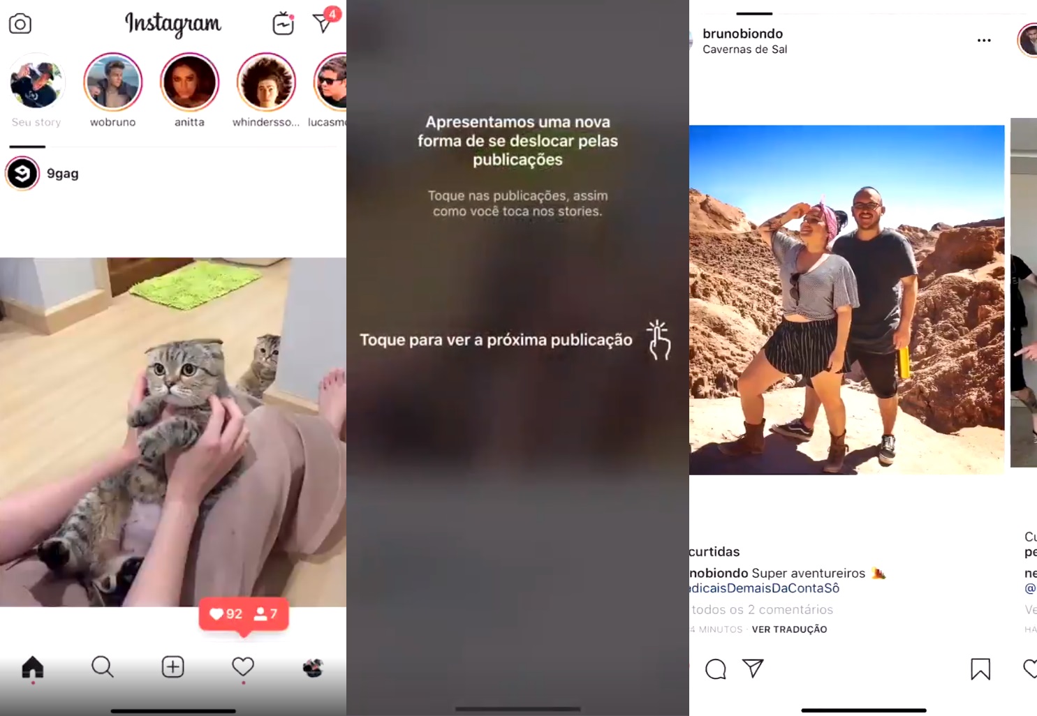 Instagram testa rolagem lateral no feed igual aos Stories e irrita usuários