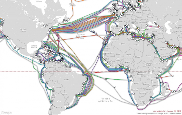 Mapa de Cabos Submarinos de Internet