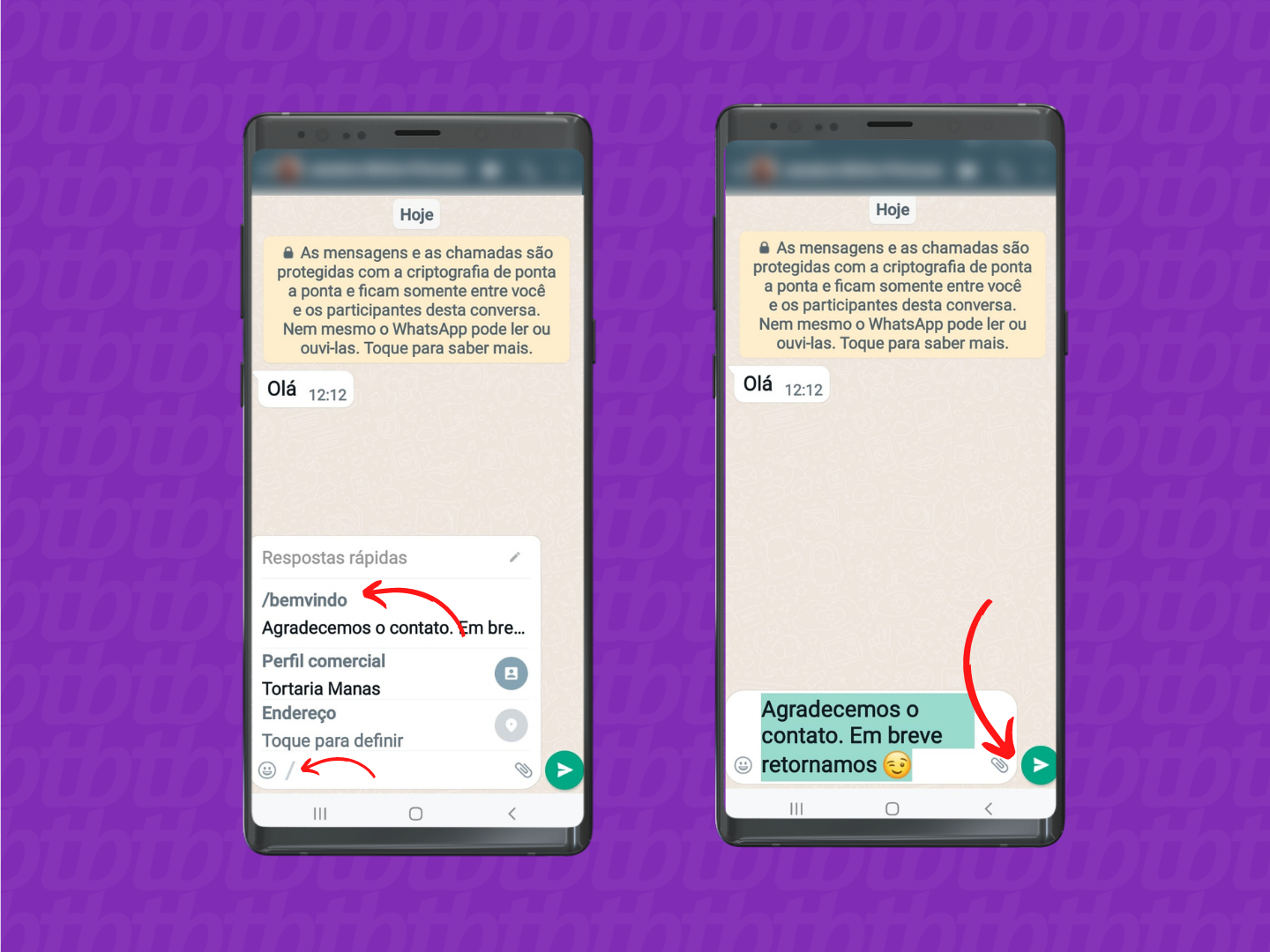 Captura de tela mostrando como mandar uma mensagem automático no WhatsApp