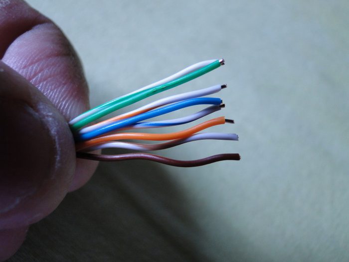 Fios do cabo de rede na ordem correta (padrão T-568A) / como crimpar cabo de rede