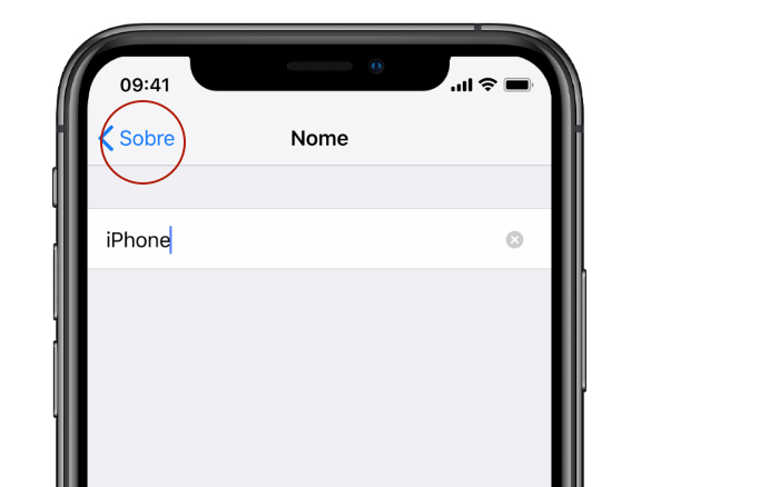 Mudar o nome do iPhone no iOS