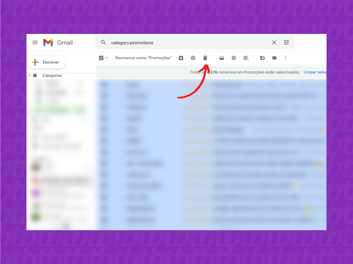 Como excluir todos os e-mails de uma categoria no Gmail