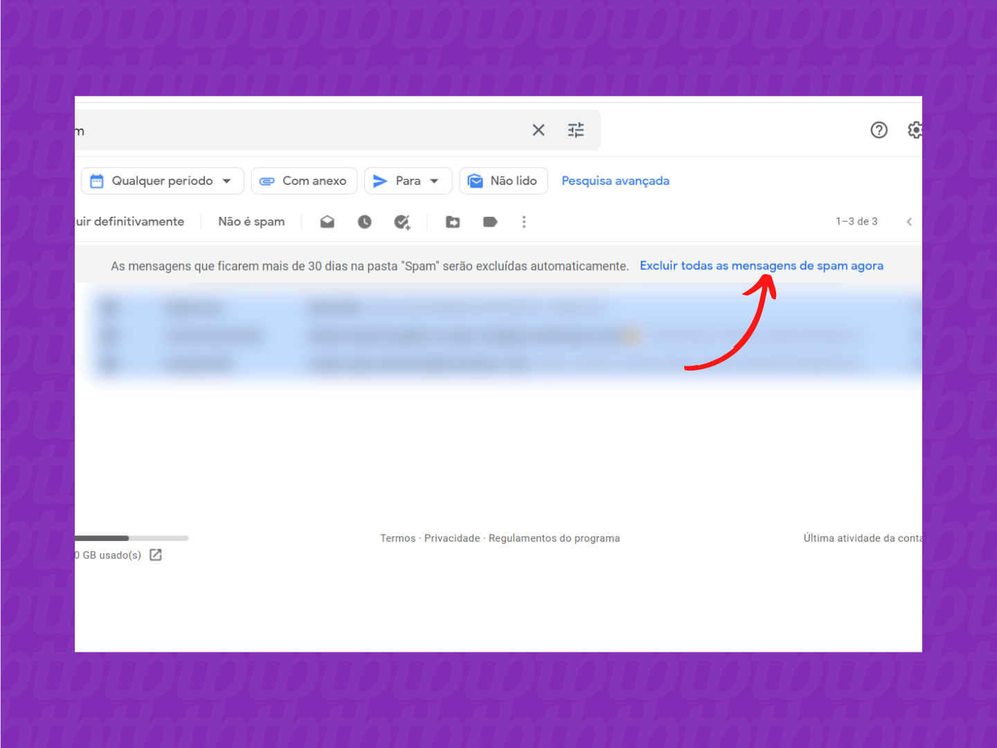 Como liberar espaço no Gmail excluindo o spam