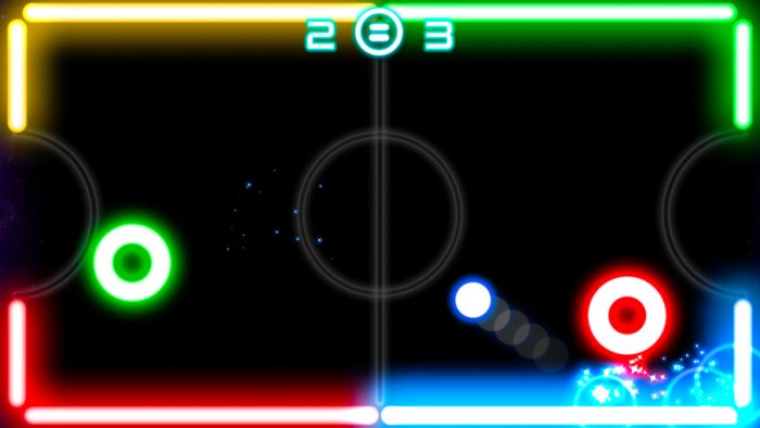 Glow Hockey / jogos que ocupam pouco espaço