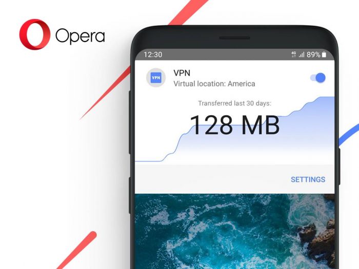 Opera para Android com VPN