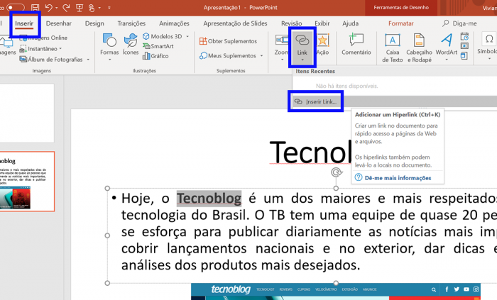 Como adicionar links no PowerPoint - Tutorial