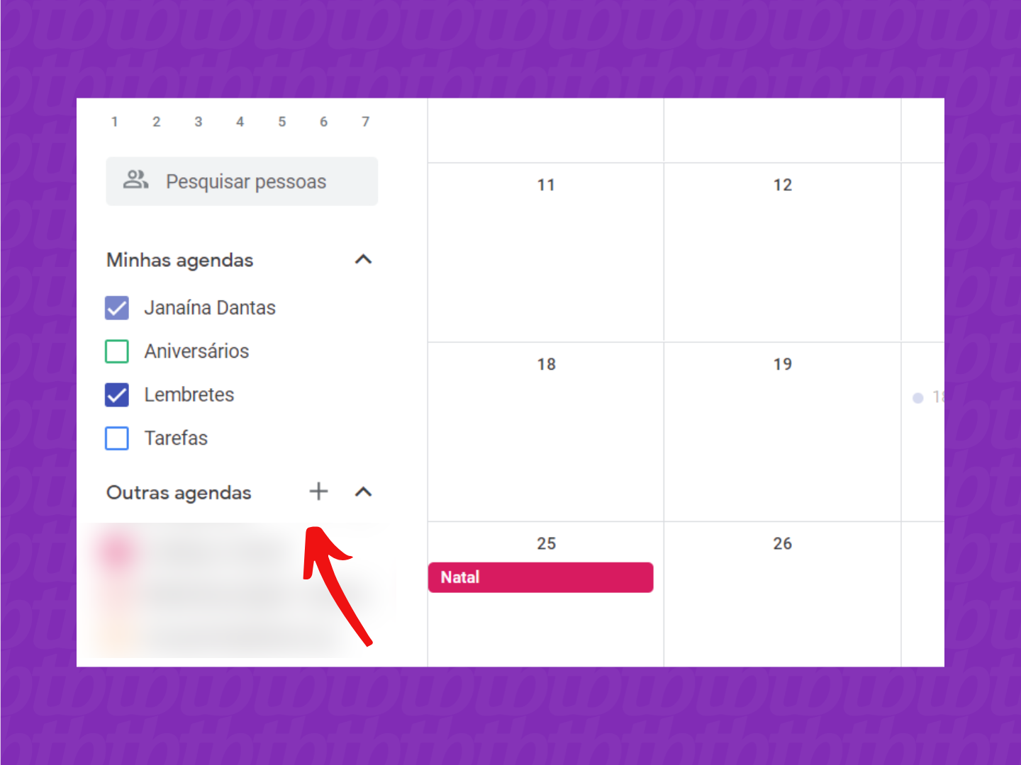 Como adicionar um calendário no Google Agenda