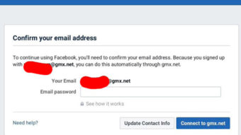 Facebook pediu senha de e-mail para alguns novos usuários