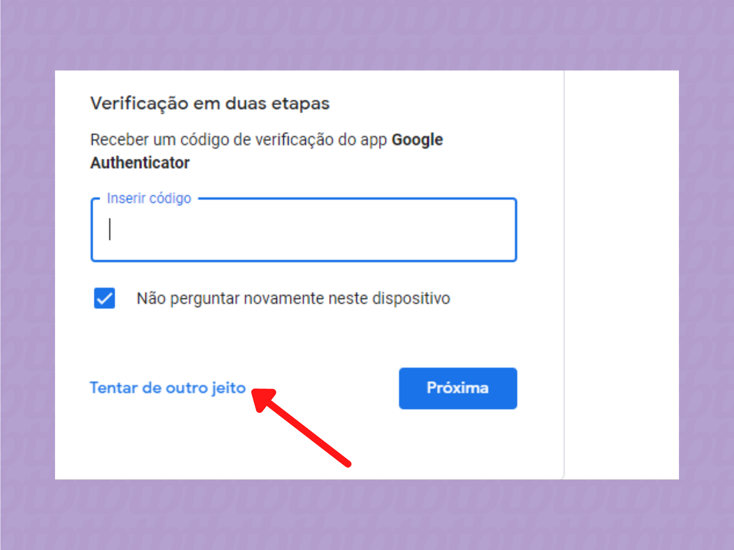 screenshot recuperar senha conta google