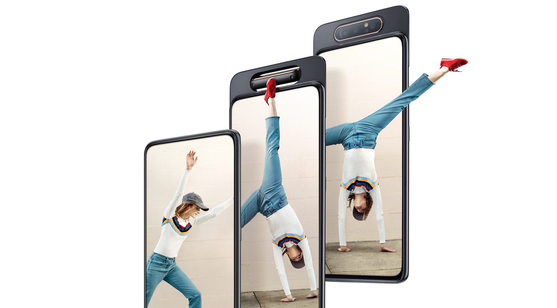 Samsung Galaxy A80 tem câmera tripla giratória de 48 MP e bordas finas na tela