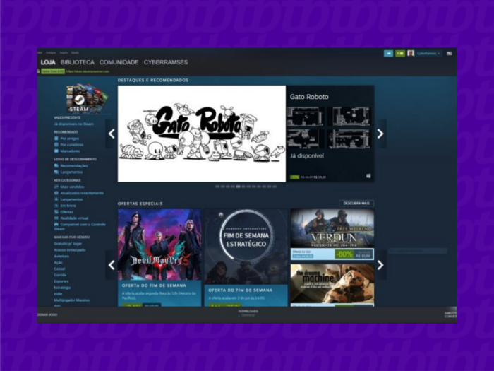 Captura de tela do cliente Steam