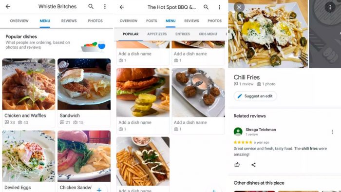 Google Maps mostra fotos de pratos populares em restaurantes em versão beta