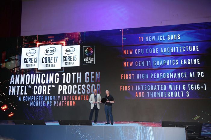 Anúncio dos chips Core de 10ª geração (Foto: Intel)
