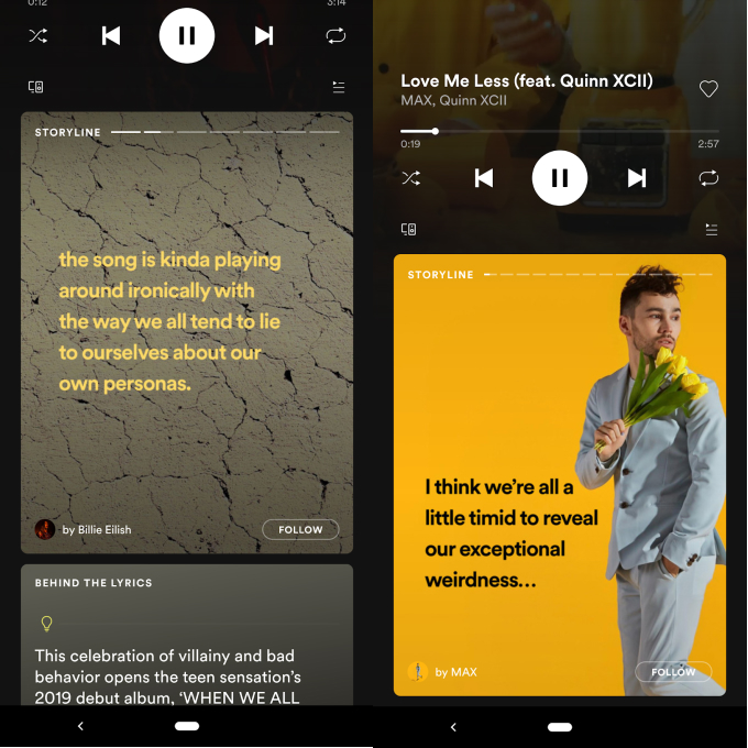 Spotify testa stories para artistas dentro do aplicativo