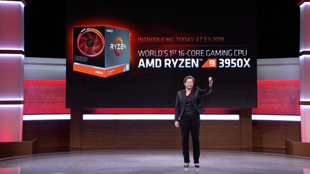 Lisa Su, CEO da AMD, anunciando o Ryzen 9 3950X