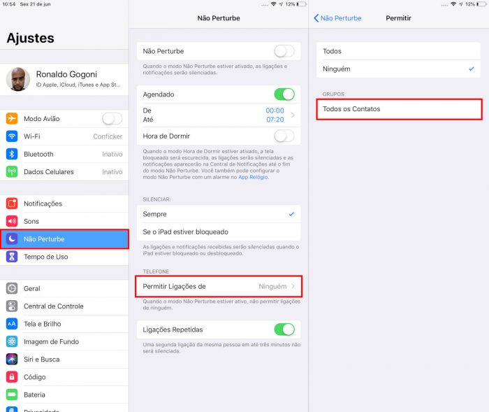Apple / Não Perturbe / como bloquear número privado