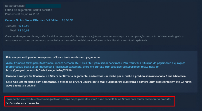 presente de reembolso steam