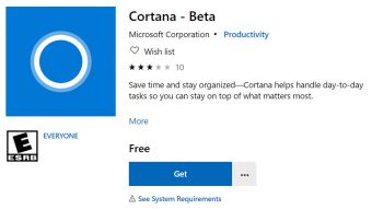 Cortana aparece na Microsoft Store e pode ser separada do Windows 10