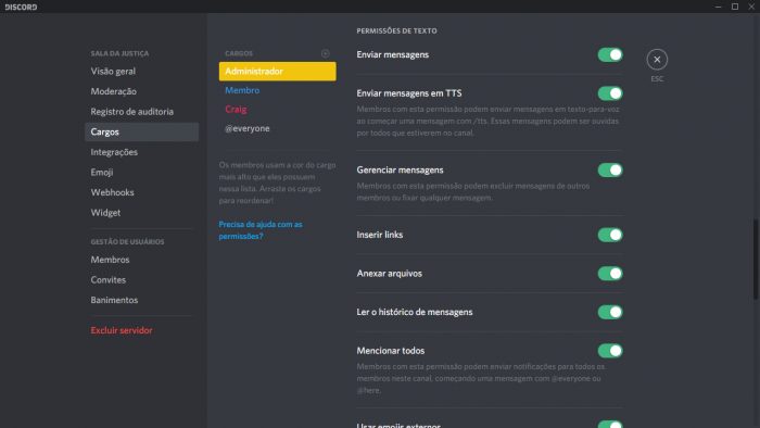 Configurar servidor do discord em Brasil