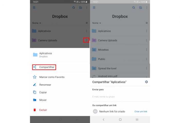 Android / Dropbox / como usar o dropbox