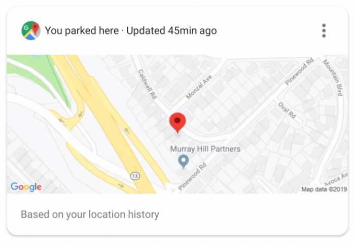 Google Assistente exibe local de estacionamento