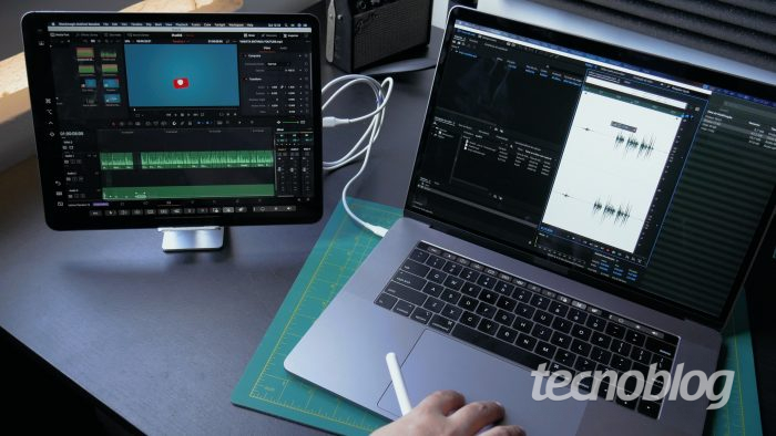 Mac e iPad com recurso Sidecar em uso