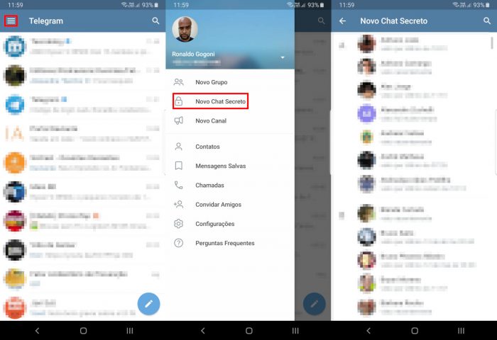 Android / Telegram / chats secretos telegram