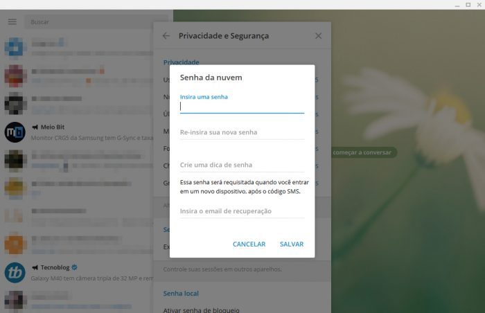 Como bloquear o Telegram com senha no computador