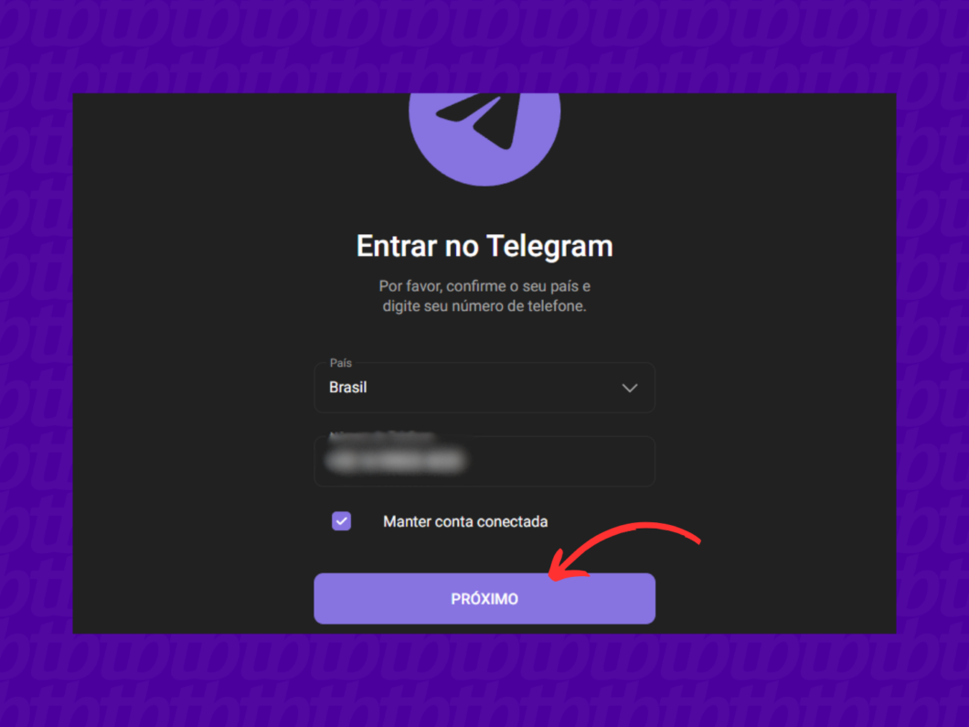 Acessando sua conta no Telegram Web (Imagem: Reprodução/Telegram)