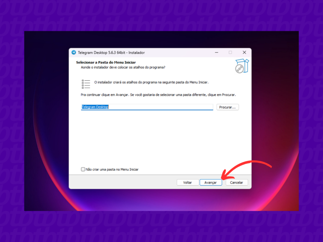 Avance nas etapas para finalizar a instalação do Telegram no PC (Imagem: Reprodução/Telegram)