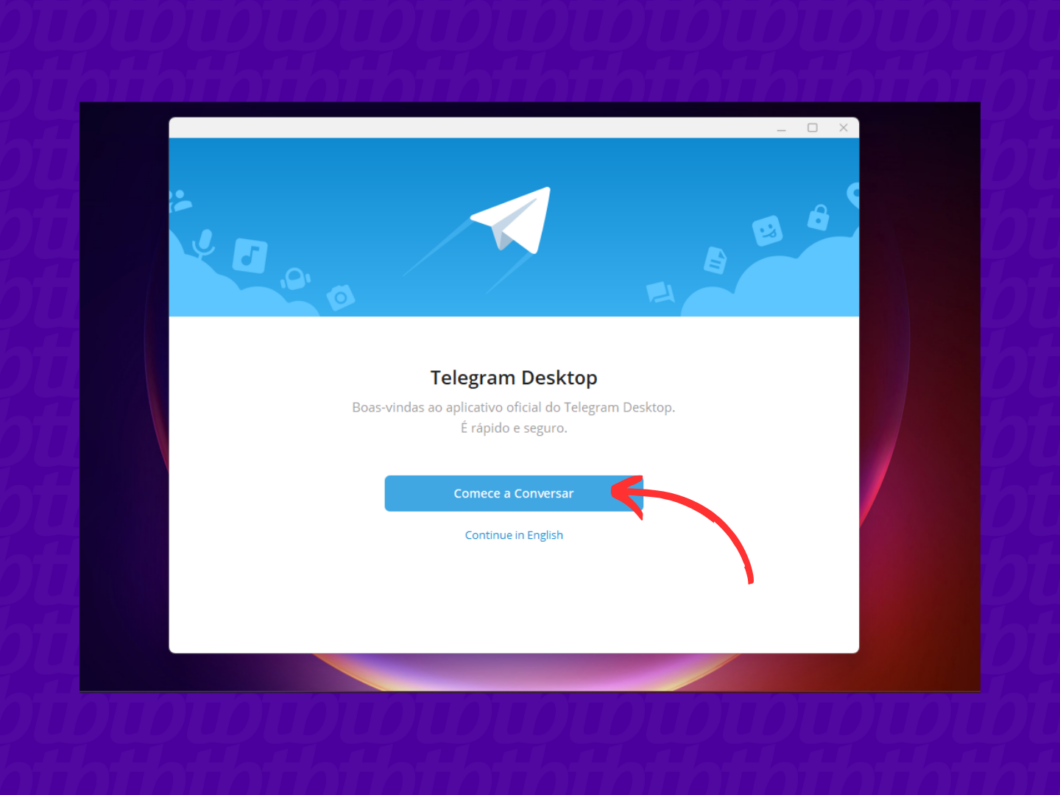 Inicie o Telegram no PC para fazer login na sua conta (Imagem: Reprodução/Telegram)