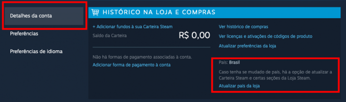 Como mudar a loja steam para Argentina ou Turquia 