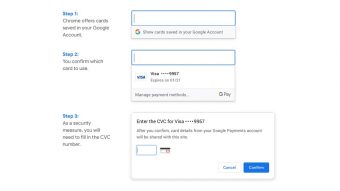 Chrome preenche dados de cartão de crédito mesmo sem sincronização