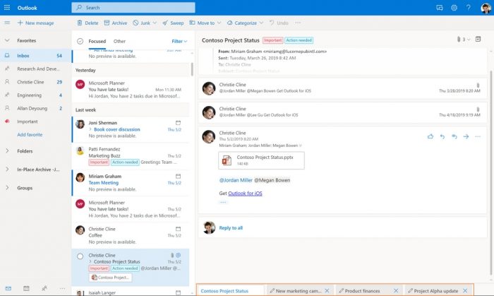 Outlook.com - guias de mensagens