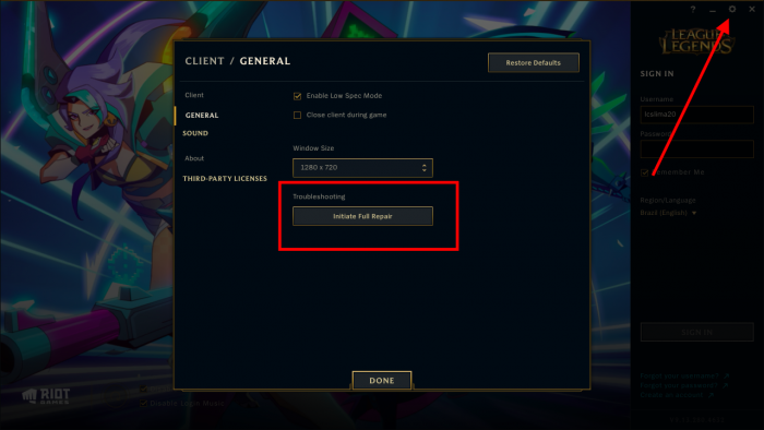 League of Legends - Erro inesperado ao fazer login - O que é e