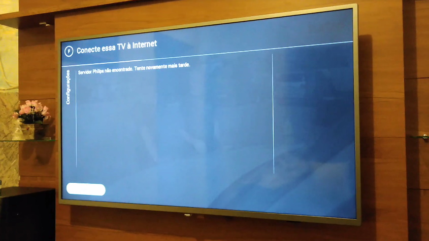 Smart TV Philips com falha "servidor não encontrado"