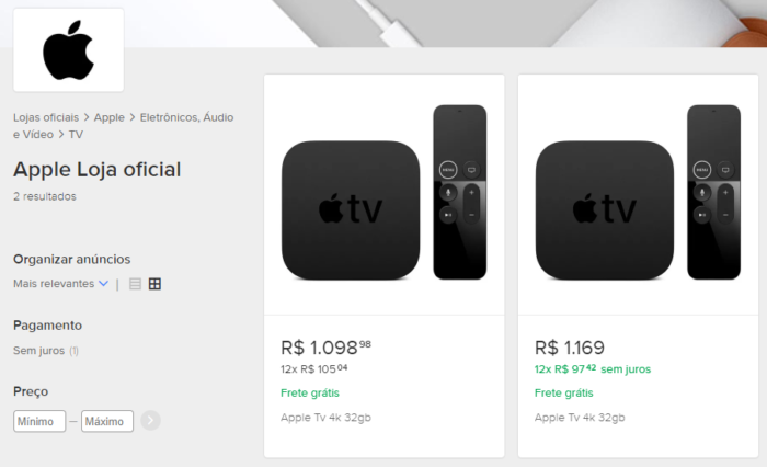 Apple TV 4K no Mercado Livre