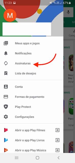 Como cancelar assinatura play store